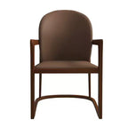 Chaise de salle à manger moderne LeisureMod Svelta Series avec cadre en bois massif et revêtement en cuir, assise confortable pour salles à manger