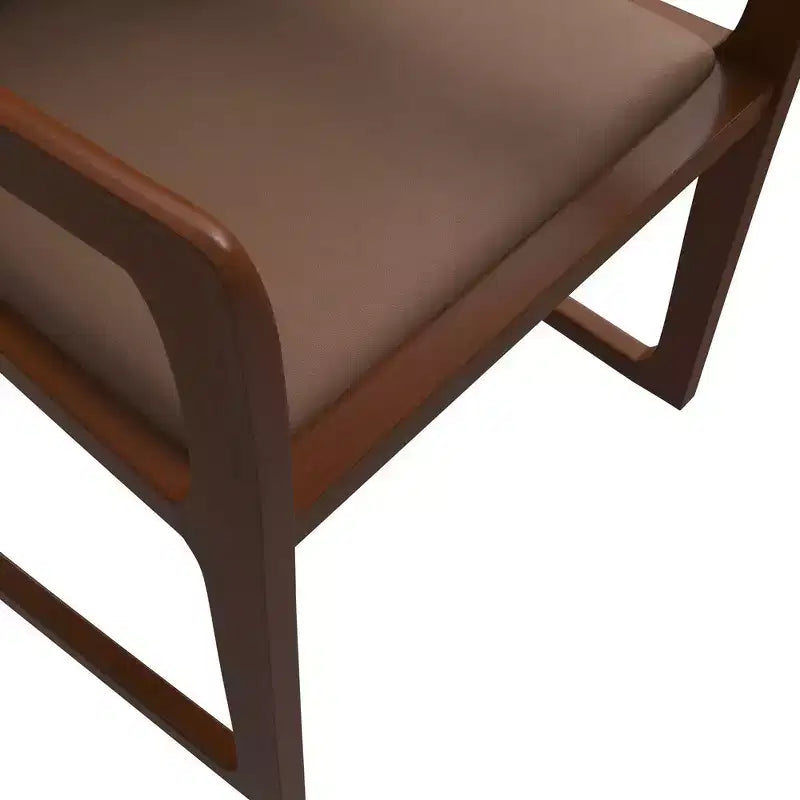 Chaise de salle à manger moderne LeisureMod Svelta Series avec cadre en bois massif et revêtement en cuir, assise confortable pour salles à manger