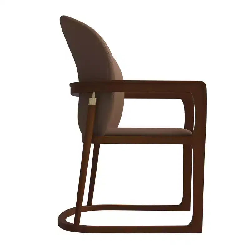 Chaise de salle à manger moderne LeisureMod Svelta Series avec cadre en bois massif et revêtement en cuir, assise confortable pour salles à manger