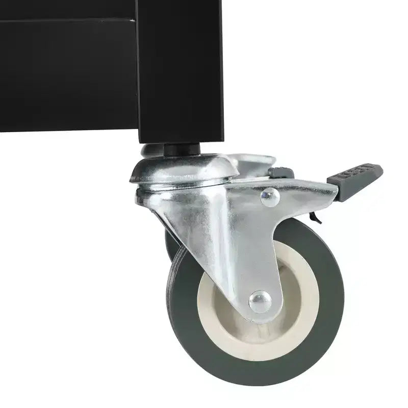 Îlot de cuisine mobile, Chariot de cuisine roulant avec 2 tiroirs, Meuble 4 portes, Îlot de cuisine sur roulettes pour cuisine d'hôtel ou salle à manger