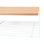 Table basse rectangulaire moderne LeisureMod Walden – Plateau en placage de bois avec piètement architectural en acier à nervures