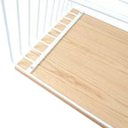 Table basse rectangulaire moderne LeisureMod Walden – Plateau en placage de bois avec piètement architectural en acier à nervures
