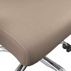 Chaise de bureau haute à dossier réglable LeisureMod Evander Rembourrage en cuir avec pivot, inclinaison et base chromée, chaise de bureau ergonomique pour bureau à domicile
