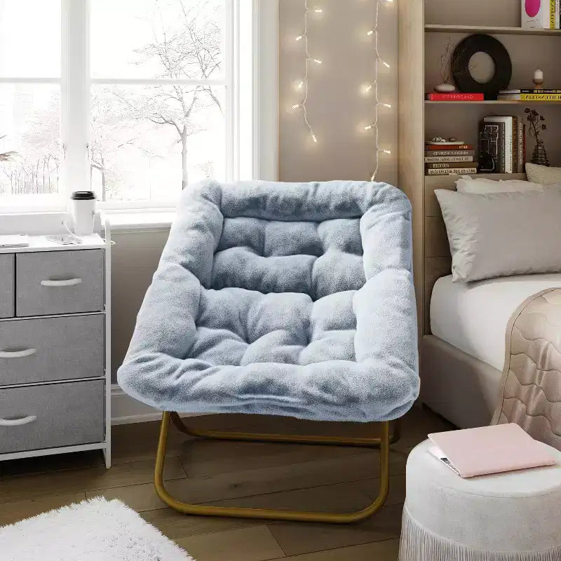 Fauteuil soucoupe pliant surdimensionné Emma et Oliver pour dortoir, chambre à coucher