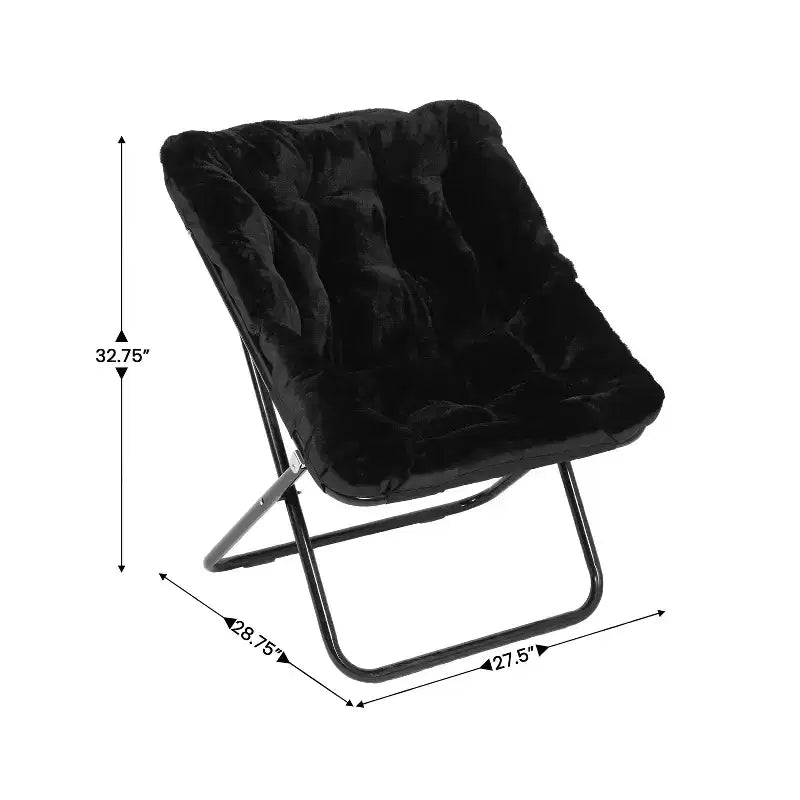 Fauteuil soucoupe pliant surdimensionné Emma et Oliver pour dortoir, chambre à coucher
