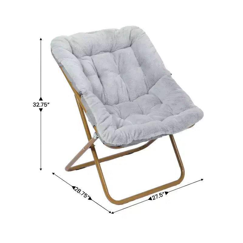 Fauteuil soucoupe pliant surdimensionné Emma et Oliver pour dortoir, chambre à coucher