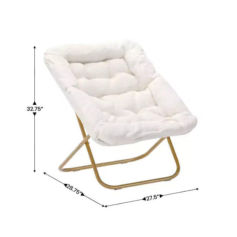 Fauteuil soucoupe pliant surdimensionné Emma et Oliver pour dortoir, chambre à coucher