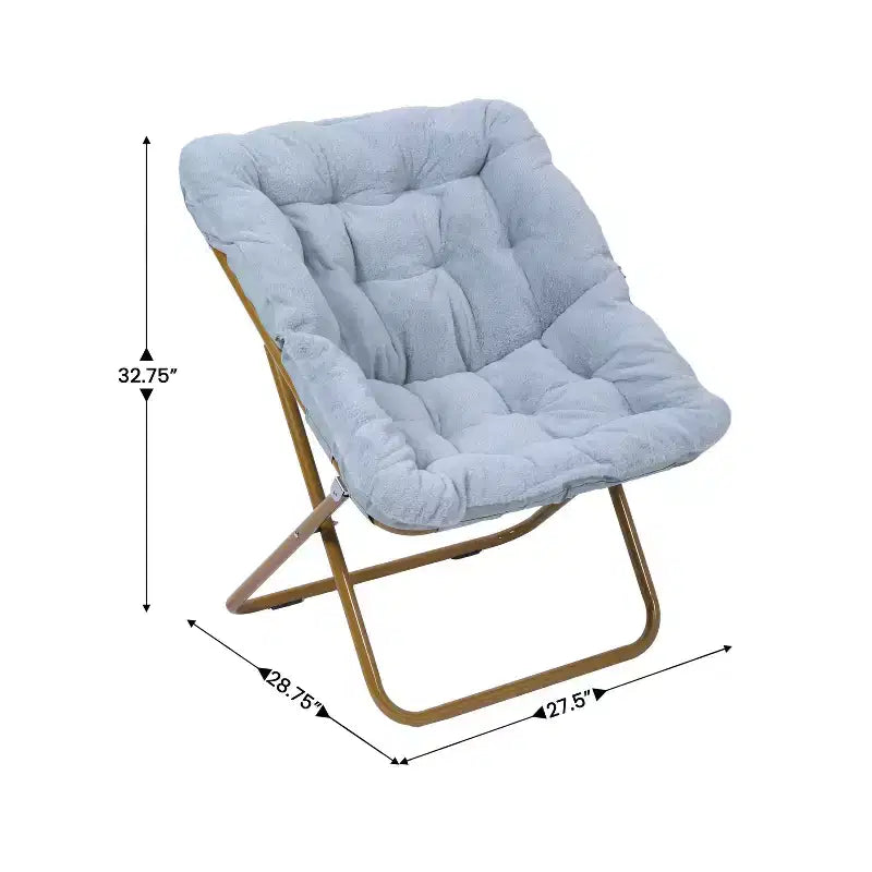 Fauteuil soucoupe pliant surdimensionné Emma et Oliver pour dortoir, chambre à coucher