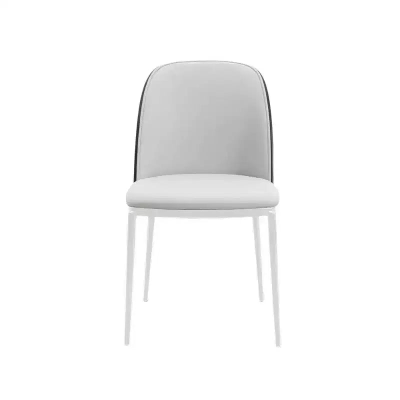 LeisureMod Tule – Lot de 2 chaises de salle à manger modernes avec assise en similicuir, velours ou daim et structure en acier blanc – Cuisine, salle à manger, maison, café, sièges