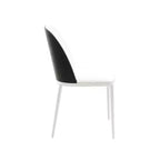 LeisureMod Tule – Lot de 2 chaises de salle à manger modernes avec assise en similicuir, velours ou daim et structure en acier blanc – Cuisine, salle à manger, maison, café, sièges