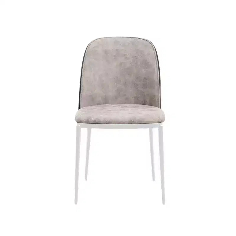 LeisureMod Tule – Lot de 2 chaises de salle à manger modernes avec assise en similicuir, velours ou daim et structure en acier blanc – Cuisine, salle à manger, maison, café, sièges