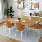 LeisureMod Tule – Lot de 2 chaises de salle à manger modernes avec assise en similicuir, velours ou daim et structure en acier blanc – Cuisine, salle à manger, maison, café, sièges