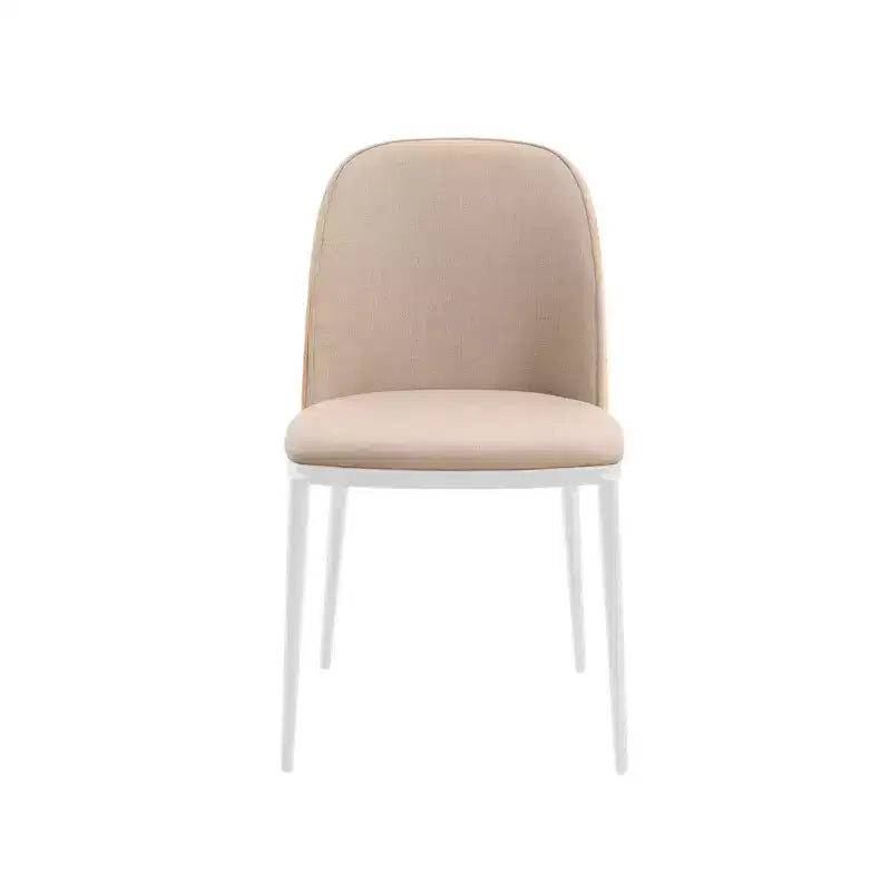LeisureMod Tule – Lot de 2 chaises de salle à manger modernes avec assise en similicuir, velours ou daim et structure en acier blanc – Cuisine, salle à manger, maison, café, sièges