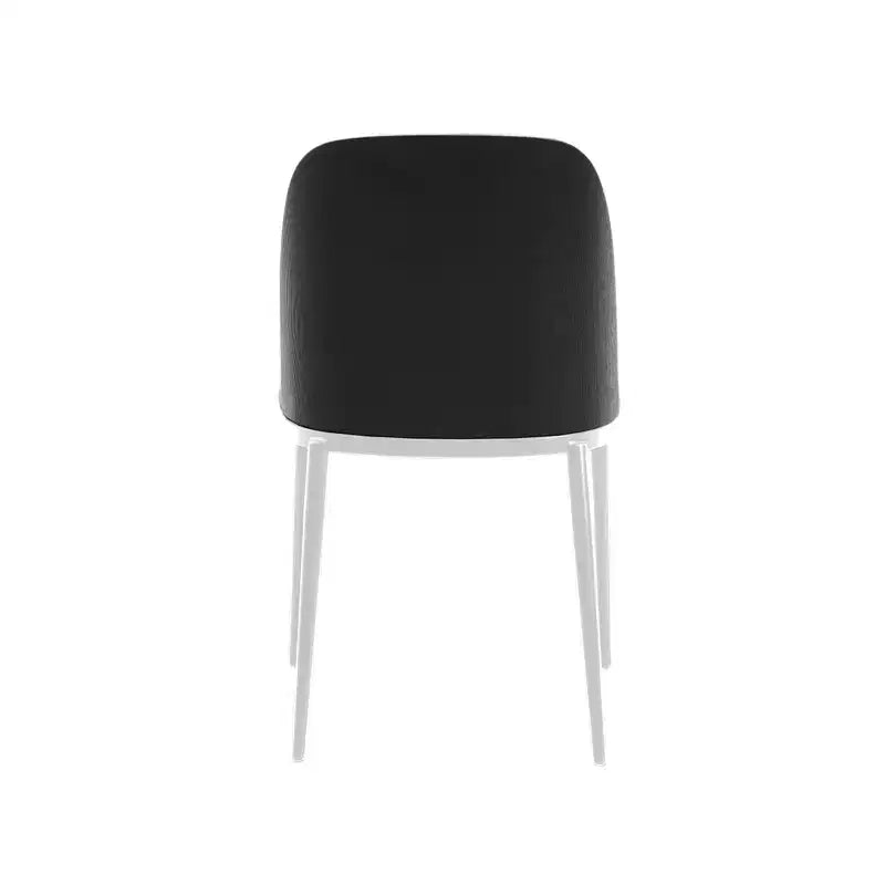 LeisureMod Tule – Lot de 2 chaises de salle à manger modernes avec assise en similicuir, velours ou daim et structure en acier blanc – Cuisine, salle à manger, maison, café, sièges
