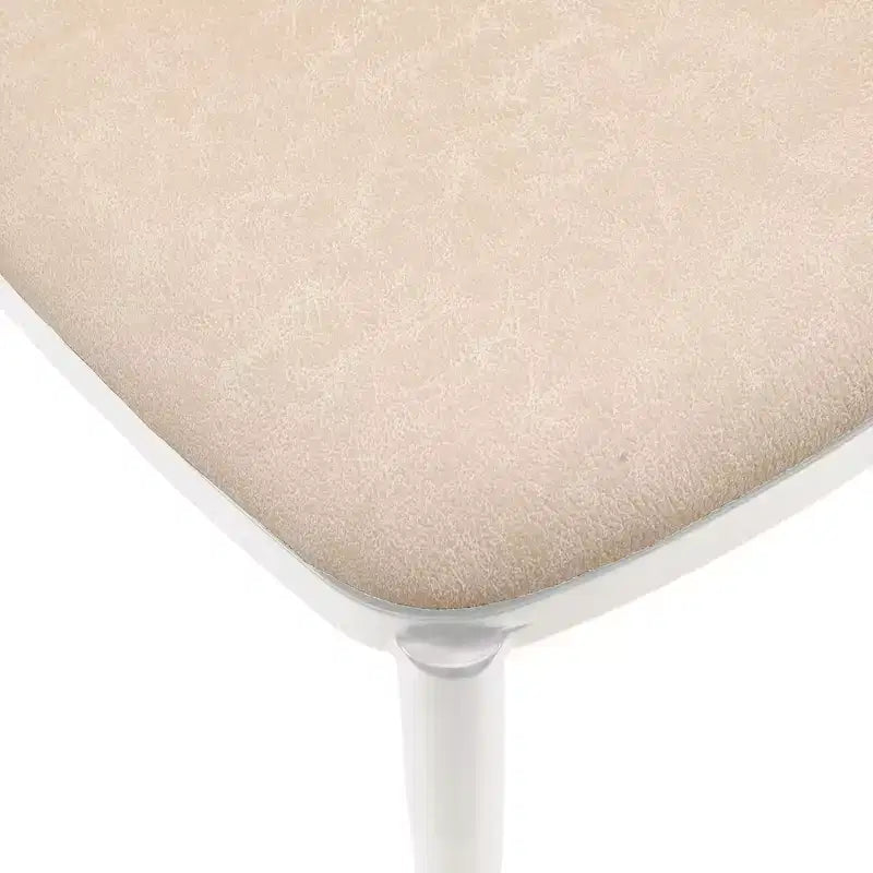 LeisureMod Tule – Lot de 2 chaises de salle à manger modernes avec assise en similicuir, velours ou daim et structure en acier blanc – Cuisine, salle à manger, maison, café, sièges