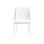 LeisureMod Tule – Lot de 2 chaises de salle à manger modernes avec assise en similicuir, velours ou daim et structure en acier blanc – Cuisine, salle à manger, maison, café, sièges