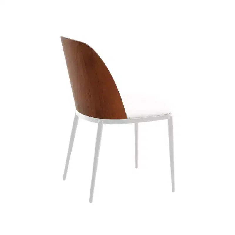 LeisureMod Tule – Lot de 2 chaises de salle à manger modernes avec assise en similicuir, velours ou daim et structure en acier blanc – Cuisine, salle à manger, maison, café, sièges