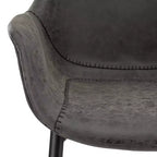 LeisureMod Markley - Lot de 4 chaises de salle à manger en cuir avec pieds en métal noir et assise rembourrée, idéales pour la cuisine, la salle à manger, le bureau, le salon ou le café