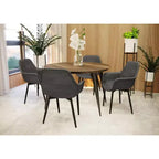LeisureMod Markley - Lot de 4 chaises de salle à manger en cuir avec pieds en métal noir et assise rembourrée, idéales pour la cuisine, la salle à manger, le bureau, le salon ou le café