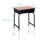 Pupitre mobile à façade ouverte ECR4Kids avec casier de rangement en métal, Mobilier de classe, Chêne