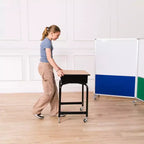 Pupitre mobile à façade ouverte ECR4Kids avec casier de rangement en métal, Mobilier de classe, Chêne