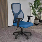 Chaise de bureau ergonomique en maille LeisureMod Glen - Dossier mi-hauteur respirant avec siège en coton rembourré doux - Chaise de bureau pivotante et inclinable