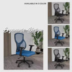 Chaise de bureau ergonomique en maille LeisureMod Glen - Dossier mi-hauteur respirant avec siège en coton rembourré doux - Chaise de bureau pivotante et inclinable