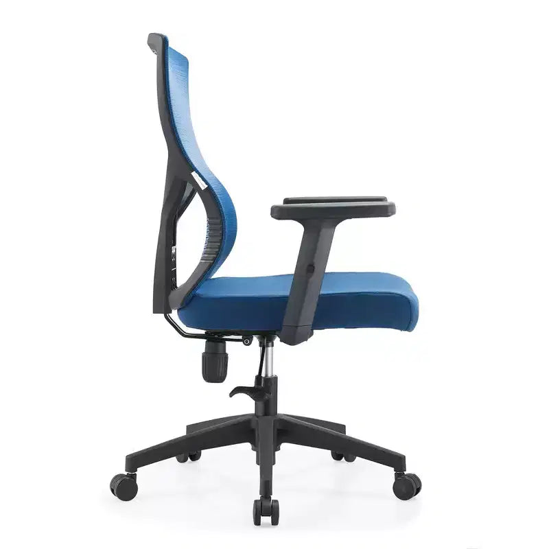 Chaise de bureau ergonomique en maille LeisureMod Glen - Dossier mi-hauteur respirant avec siège en coton rembourré doux - Chaise de bureau pivotante et inclinable