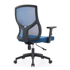 Chaise de bureau ergonomique en maille LeisureMod Glen - Dossier mi-hauteur respirant avec siège en coton rembourré doux - Chaise de bureau pivotante et inclinable