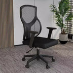 Chaise de bureau ergonomique en maille LeisureMod Glen - Dossier mi-hauteur respirant avec siège en coton rembourré doux - Chaise de bureau pivotante et inclinable