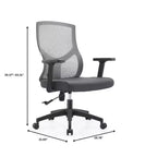 Chaise de bureau ergonomique en maille LeisureMod Glen - Dossier mi-hauteur respirant avec siège en coton rembourré doux - Chaise de bureau pivotante et inclinable