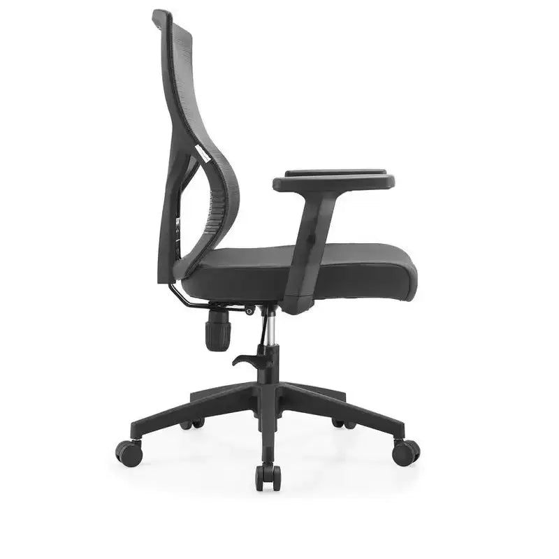 Chaise de bureau ergonomique en maille LeisureMod Glen - Dossier mi-hauteur respirant avec siège en coton rembourré doux - Chaise de bureau pivotante et inclinable