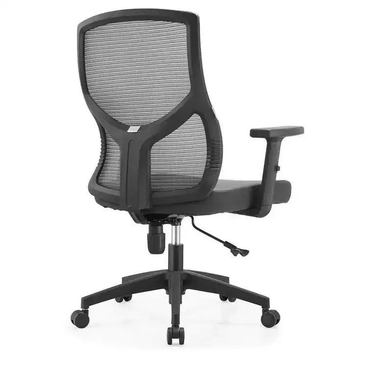 Chaise de bureau ergonomique en maille LeisureMod Glen - Dossier mi-hauteur respirant avec siège en coton rembourré doux - Chaise de bureau pivotante et inclinable