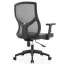 Chaise de bureau ergonomique en maille LeisureMod Glen - Dossier mi-hauteur respirant avec siège en coton rembourré doux - Chaise de bureau pivotante et inclinable