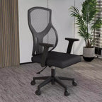 Chaise de bureau ergonomique en maille LeisureMod Glen - Dossier mi-hauteur respirant avec siège en coton rembourré doux - Chaise de bureau pivotante et inclinable