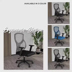 Chaise de bureau ergonomique en maille LeisureMod Glen - Dossier mi-hauteur respirant avec siège en coton rembourré doux - Chaise de bureau pivotante et inclinable