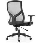 Chaise de bureau ergonomique en maille LeisureMod Glen - Dossier mi-hauteur respirant avec siège en coton rembourré doux - Chaise de bureau pivotante et inclinable