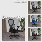 Chaise de bureau ergonomique en maille LeisureMod Glen - Dossier mi-hauteur respirant avec siège en coton rembourré doux - Chaise de bureau pivotante et inclinable