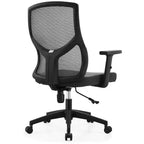 Chaise de bureau ergonomique en maille LeisureMod Glen - Dossier mi-hauteur respirant avec siège en coton rembourré doux - Chaise de bureau pivotante et inclinable