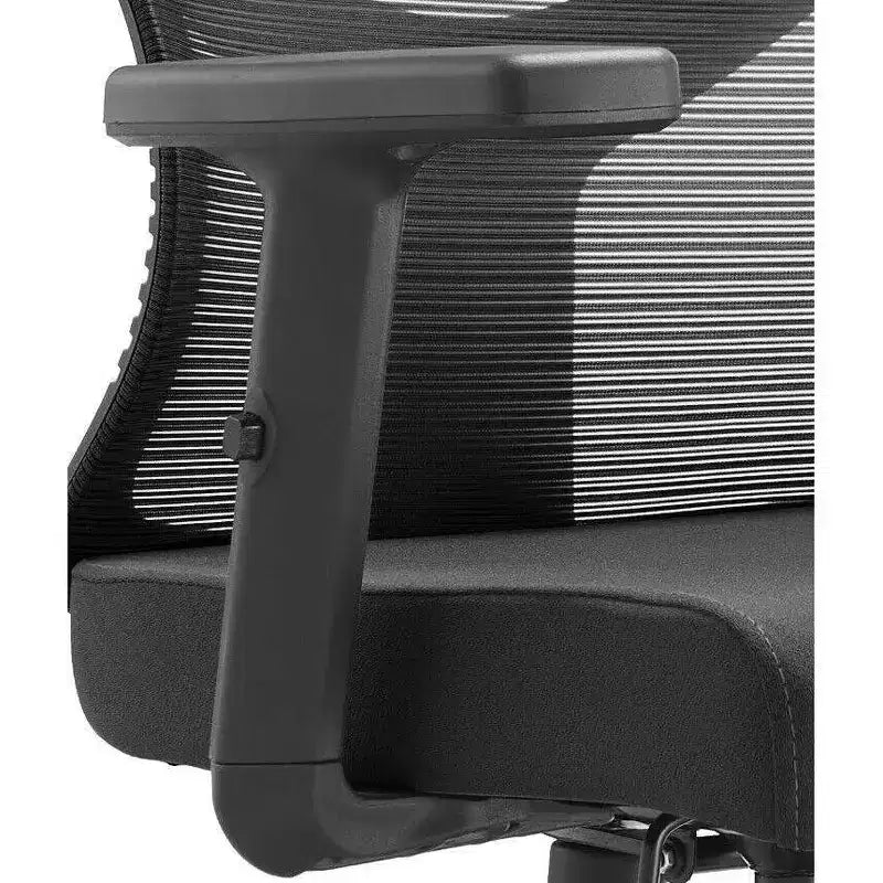Chaise de bureau ergonomique en maille LeisureMod Glen - Dossier mi-hauteur respirant avec siège en coton rembourré doux - Chaise de bureau pivotante et inclinable