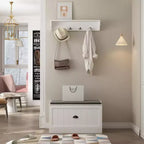 Ensemble porte-manteau mural et banc à chaussures Famapy Blanc