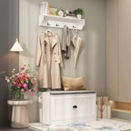 Ensemble porte-manteau mural et banc à chaussures Famapy Blanc