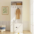 Meuble d'entrée FUMAPY avec banc à chaussures, porte-manteau et étagère de rangement