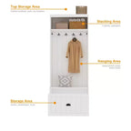 Meuble d'entrée FUMAPY avec banc à chaussures, porte-manteau et étagère de rangement