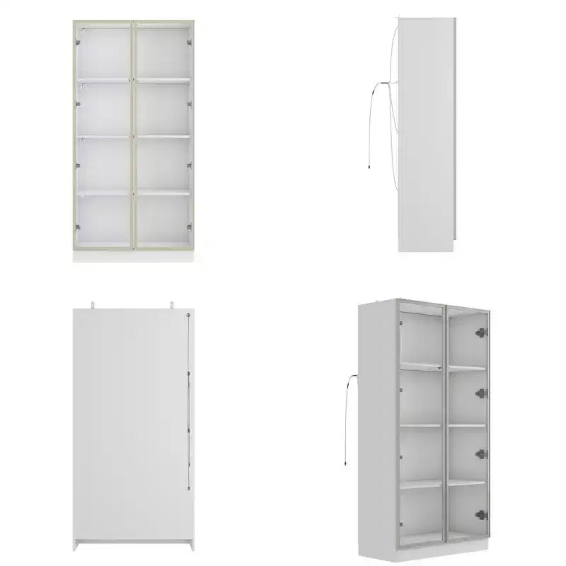 Meuble vitrine Famapy avec portes et étagères en verre, étagère de rangement polyvalente, buffet avec éclairage LED