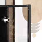 Meuble vitrine Famapy avec portes et étagères en verre, étagère de rangement polyvalente, buffet avec éclairage LED