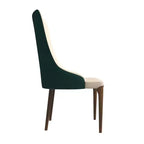 LeisureMod Elm Chaise de salle à manger moderne Dossier haut Design incurvé sans accoudoirs, siège en cuir rembourré avec pieds en bois de frêne pour salle à manger et cuisine