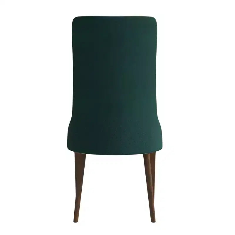 LeisureMod Elm Chaise de salle à manger moderne Dossier haut Design incurvé sans accoudoirs, siège en cuir rembourré avec pieds en bois de frêne pour salle à manger et cuisine