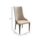 LeisureMod Elm Chaise de salle à manger moderne Dossier haut Design incurvé sans accoudoirs, siège en cuir rembourré avec pieds en bois de frêne pour salle à manger et cuisine