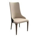 LeisureMod Elm Modern Dining Chair  High Back Curved Armless Design, Upholstered Leather Seat with Ash Wood Legs for Dining Room & Kitchen